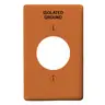 Image of NP720OIG Wallplates and Box Covers, Wallplate, Nylon, 1-Gang, 1) 1.60" Opening, Marked "Isolated Ground", Orange