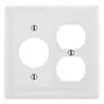 Image of NP78W Wallplates and Box Covers, Wallplate, Nylon, 2-Gang, 1) Duplex 1) 1.40" Opening, White