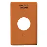 Image of NP7OIG Wallplates and Box Covers, Wallplate, Nylon, 1-Gang, 1) 1.40" Opening, Marled "Isolated Ground", Orange