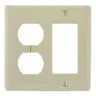 Image of NP826AL Wallplates and Box Covers, Wallplate, Nylon, 2-Gang, 1) Duplex 1) Decorator, Almond