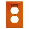 Image of NP8OIG Wallplates and Box Covers, Wallplate, Nylon, 1-Gang, 1) Duplex, Marked "Isolated Ground", Orange