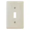 Image of NPJ1LA Wallplates and Box Covers, Wallplate, Nylon, Mid-Sized, 1-Gang, 1) Toggle, Light Almond