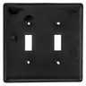 Image of NPJ2BK Wallplates and Box Covers, Wallplate, Nylon, Mid-Sized, 2-Gang, 2) Toggle, Black