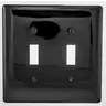 Image of NPJ2BK Wallplates and Box Covers, Wallplate, Nylon, Mid-Sized, 2-Gang, 2) Toggle, Black