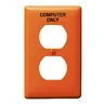 Image of NPJ8CO Wallplates and Box Covers, Wallplate, Nylon, Mid-Sized, 1-Gang, 1) Duplex, Marked "Computer", Orange