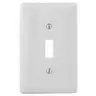 Image of NPJJ1W Wallplates and Box Covers, Wallplates, Nylon, 1-Gang, Jumbo, Toggle Opening, White