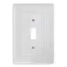 Image of NPJJ1W Wallplates and Box Covers, Wallplates, Nylon, 1-Gang, Jumbo, Toggle Opening, White