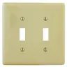 Image of NPJJ2I Wallplates and Box Covers, Wallplates, Nylon, 2-Gang, Jumbo, 2) Toggle Openings, Ivory