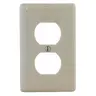 Image of NPJJ8LA Wallplates and Box Covers, Wallplates, Nylon, 1-Gang, Jumbo, 1) Duplex Opening, Light Almond