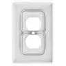 Image of NPJJ8W Wallplates and Box Covers, Wallplates, Nylon, 1-Gang, Jumbo, 1) Duplex Opening, White