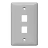 Image of NSP102GY Plate, Wall, Label-Less, Mid-Sized, 2- Port, Gray