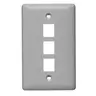 Image of NSP103GY Plate, Wall, Label-Less, Mid-Sized, 3- Port, Gray