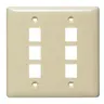 Image of NSP26I Plate, Wall, Label-Less, 2-Gang, 6- Port, Electric Ivory