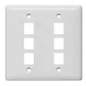 Image of NSP26W Plate, Wall, Label-Less, 2-Gang, 6- Port, White