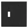 Image of P113BK Wallplate, 2-Gang, 1) Toggle 1) Blank, Black