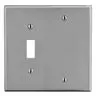 Image of P113GY Wallplate, 2-Gang, 1) Toggle 1) Blank, Gray