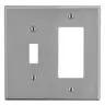 Image of P126GY Wallplate, 2-Gang, 1) Toggle 1) Receptacle, Gray