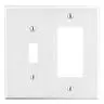 Image of P126W Wallplate, 2-Gang, 1) Toggle 1) Receptacle, White