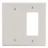 Image of P1326LA Wallplate, 2-Gang, 1) Decorator 1) Box Mount Blank, Light Almond