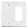 Image of P1326W Wallplate, 2-Gang, 1) Decorator 1) Box Mount Blank, White