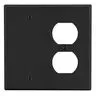 Image of P138BK Wallplate, 2-Gang, 1) Duplex 1) Box Mount Blank, Black