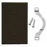 Image of P14 Wallplate, 1-Gang, Strap Mount Blank, Brown