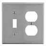 Image of PJ18GY Wallplate, Mid-Size 2-Gang, 1) Duplex 1) Toggle, Gray