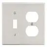 Image of PJ18LA Wallplate, Mid-Size 2-Gang, 1) Duplex 1) Toggle, Light Almond