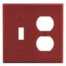 Image of P18R Wallplate, 2-Gang, 1) Duplex 1) Toggle, Red