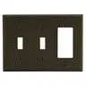 Image of P226 Wallplate, 3-Gang, 2) Toggle 1) Decorator, Brown