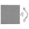 Image of P24GY Wallplate, 2-Gang, 2 Strap Mount Blank, Gray