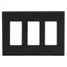 Image of P263BK Wallplate, 3-Gang, 3) Decorator, Black