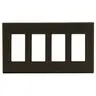 Image of P264 Wallplate, 4-Gang, 4) Decorator, Brown