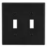 Image of PJ2BK Wallplate, Mid-Size 2-G, 2) Toggle, Black