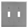 Image of PJ2GY Wallplate, Mid-Size 2-G, 2) Toggle, Gray