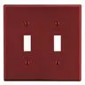 Image of PJ2R Wallplate, Mid-Size 2-G, 2) Toggle, Red