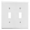 Image of P2W Wallplate, 2-Gang, 2) Toggle, White