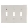 Image of P3LA Wallplate, 3-Gang, 3) Toggle Gang, Light Almond