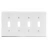 Image of PJ4W Wallplate, Mid-Size 4-Gang, 4) Toggle, White