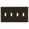 Image of PJ4 Wallplate, Mid-Size 4-Gang, 4) Toggle, Brown