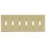 Image of P6I Wallplate, 6-Gang, 6) Toggle, Ivory