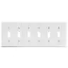 Image of P6W Wallplate, 6-Gang, 6) Toggle, White