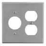 Image of P78GY Wallplate, 2-Gang, 1) Duplex 1) 1.40" Opening, Gray