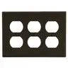 Image of P83 Wallplate, 3-Gang, 3) Duplex, Brown