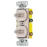 Image of RC101AL Switches and Lighting Controls, Combination Devices, Residential Grade, 2) Single Pole Toggles, 15A 120V AC, Self Grounding, Side Wired, Brown