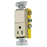 Image of RCD108I Combination Devices, Residential Grade, Decorator Series, 1) Single Pole Rocker, 1) Single Receptacle, 15A 120V AC, Side Wired