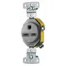 Image of RR155GY TradeSelect, Straight Blade, Single Receptacle, Self Grounding, 15A 250V, 2-Pole 3-Wire Grounding, 6-15R, Gray