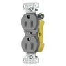 Image of RR15EQGYTR TradeSelect, Straight Blade, Duplex Receptacle, Tamper Resistant, Quick Wire Push Terminals, 15A 125V, 2- Pole 3-Wire Grounding, 5-15R, Gray