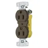 Image of RR15ETR TradeSelect, Straight Blade, Duplex Receptacle, Tamper Resistant, Push Terminals, 15A 125V, 2-Pole 3-Wire Grounding, 5-15R, Brown