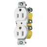 Image of RR15KW TradeSelect, Straight Blade, Duplex Receptacle, Tamper Resistant, Cut Ears, 15A 125V, 2-Pole 3-Wire Grounding, 5-15R, White